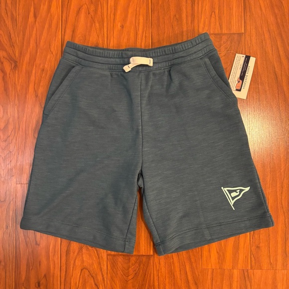 NWT Vineyard Vines Slub Knit Jerry Short Boys Medium Mallard Blue Sweats - Picture 1 of 6